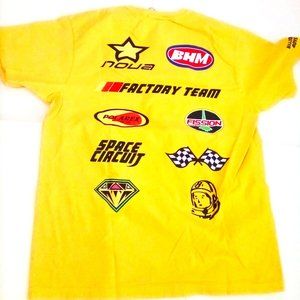 Billionaire Boys Club XL rare Space Circuit moto checker flag yellow slim fit